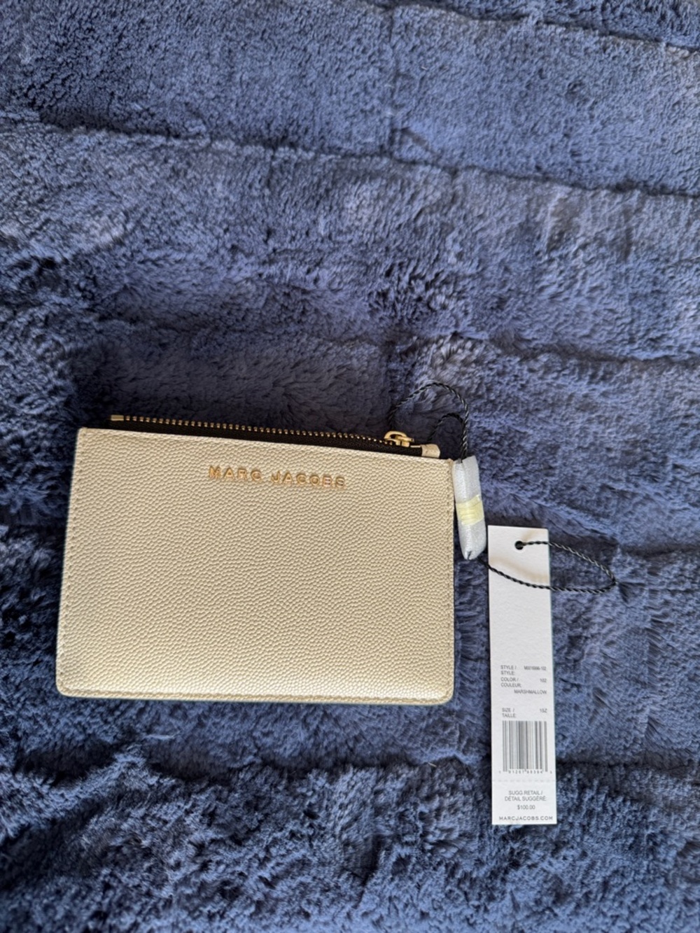 Marc Jacobs Gold Pebbled Leather Card Pouch
